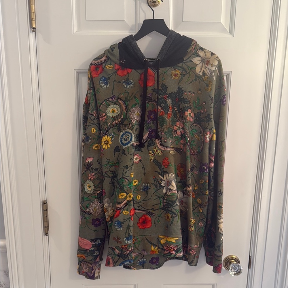Gucci Floral Hoodie with Black Hood